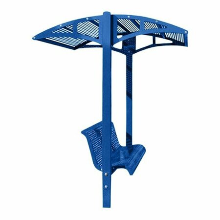 PARIS SITE FURNISHINGS PSF Shade Series 6' Signal Blue Surface Mounted Park Bench W/ Solid Canopy 85 1/2''x78''x97 1/4'' 969DPS6CSSLSB
